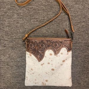 Hair on Hide Leather Crossbody Purse